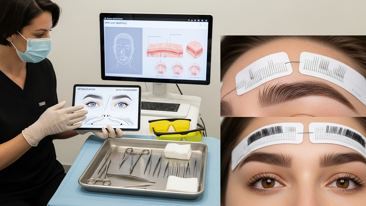 Eyebrow transplant procedure consultation with natural-looking eyebrow mapping and facial symmetry planning