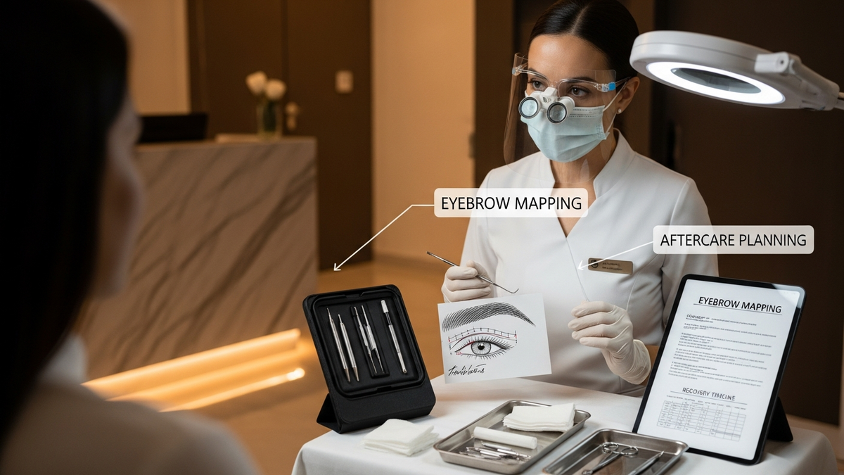 Dr diamond eyebrow transplant consultation in Beverly Hills with natural brow design and facial harmony assessment