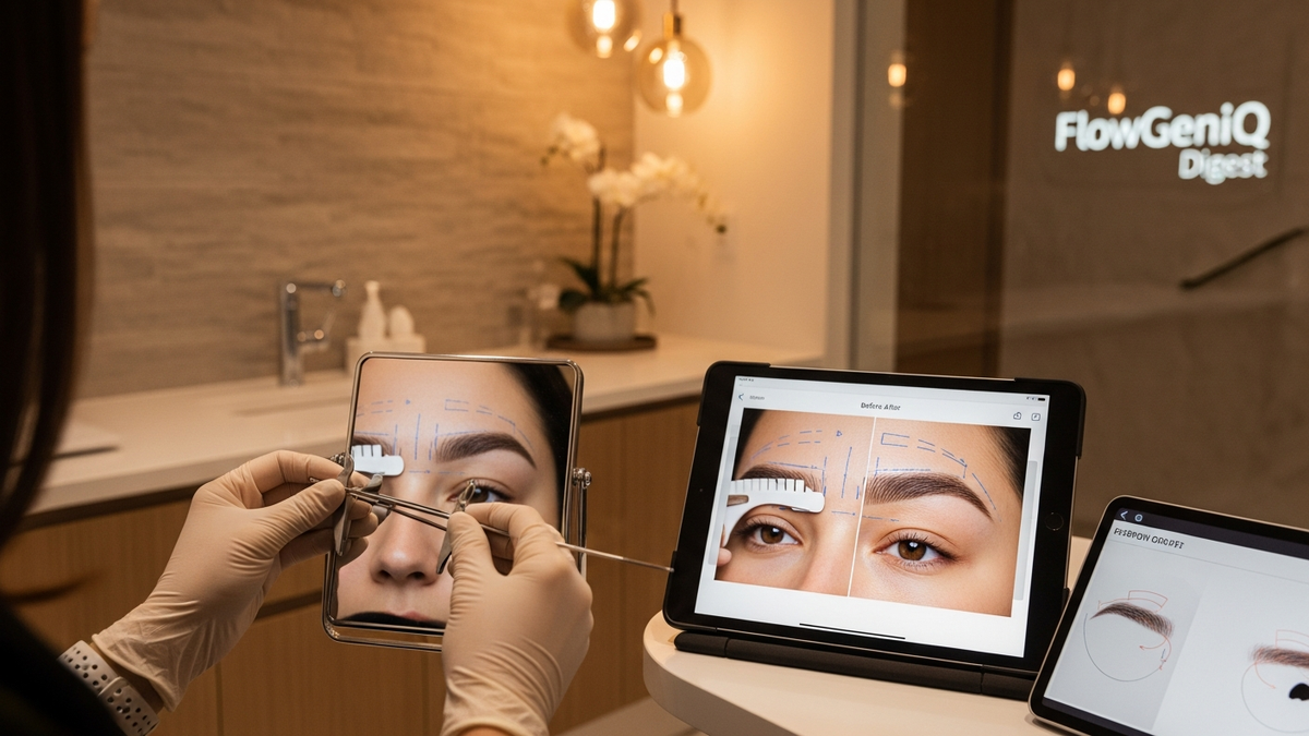 Gabriel Zamora eyebrow transplant concept: natural eyebrow restoration with detailed brow mapping and hairline design