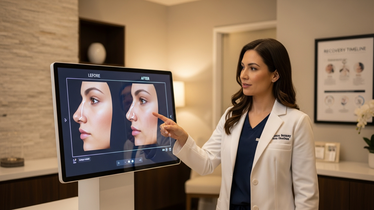 Rhinoplasty before and after: patient consultation and natural-looking nose reshaping results in Beverly Hills