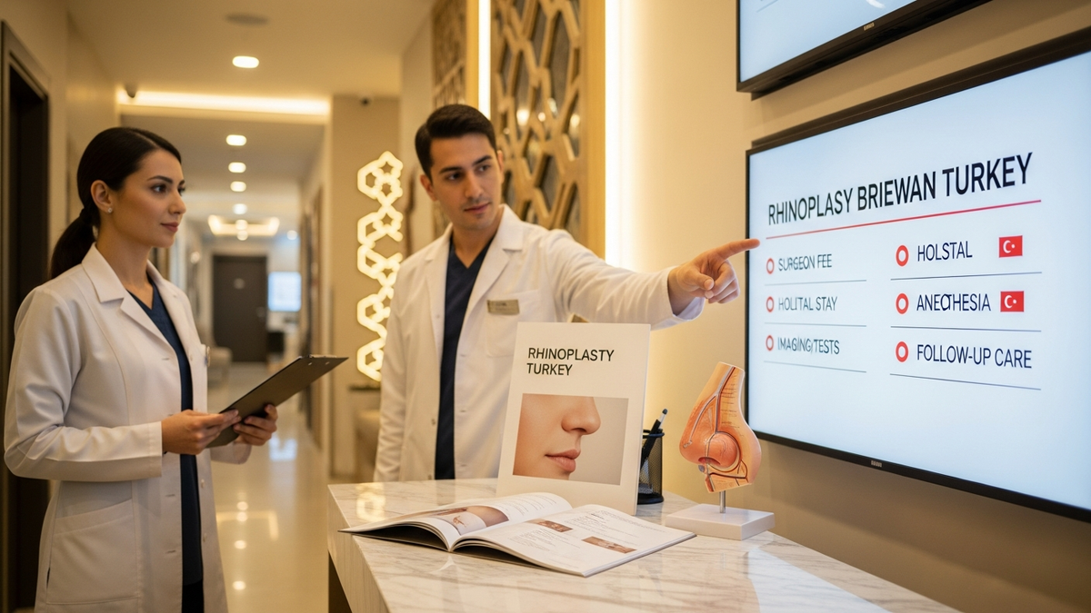 Rhinoplasty prices turkey guide with a professional clinic setting and natural nose aesthetic reference imagery