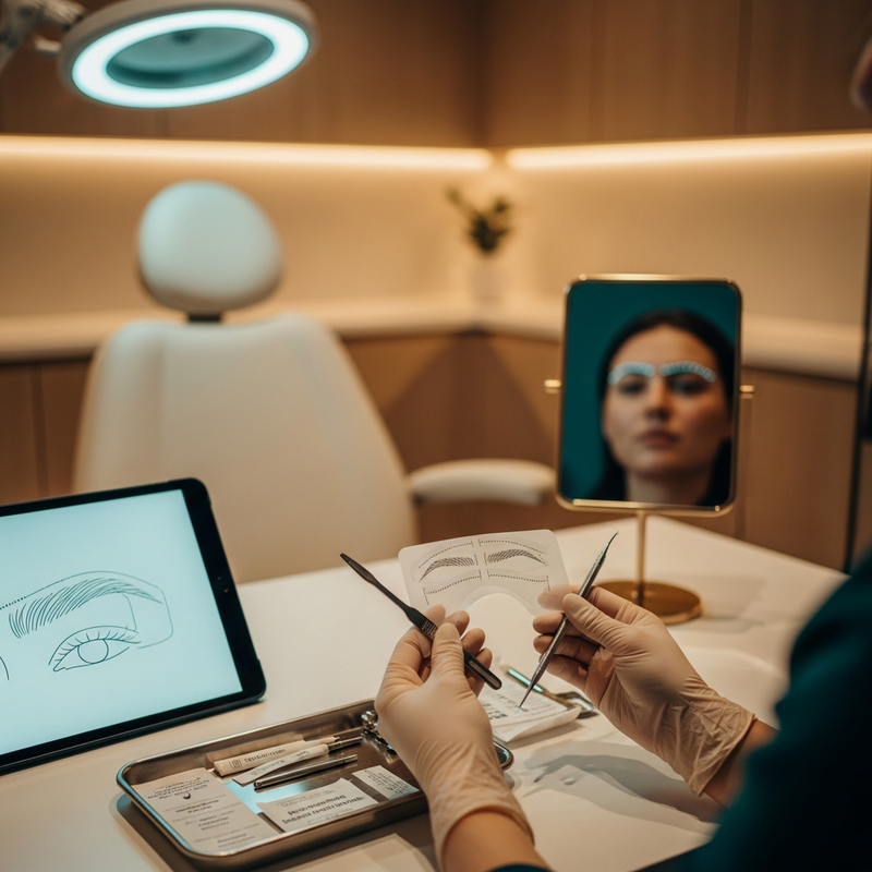 Eyebrow transplant procedure result preview showing natural brow shape and density for facial harmony