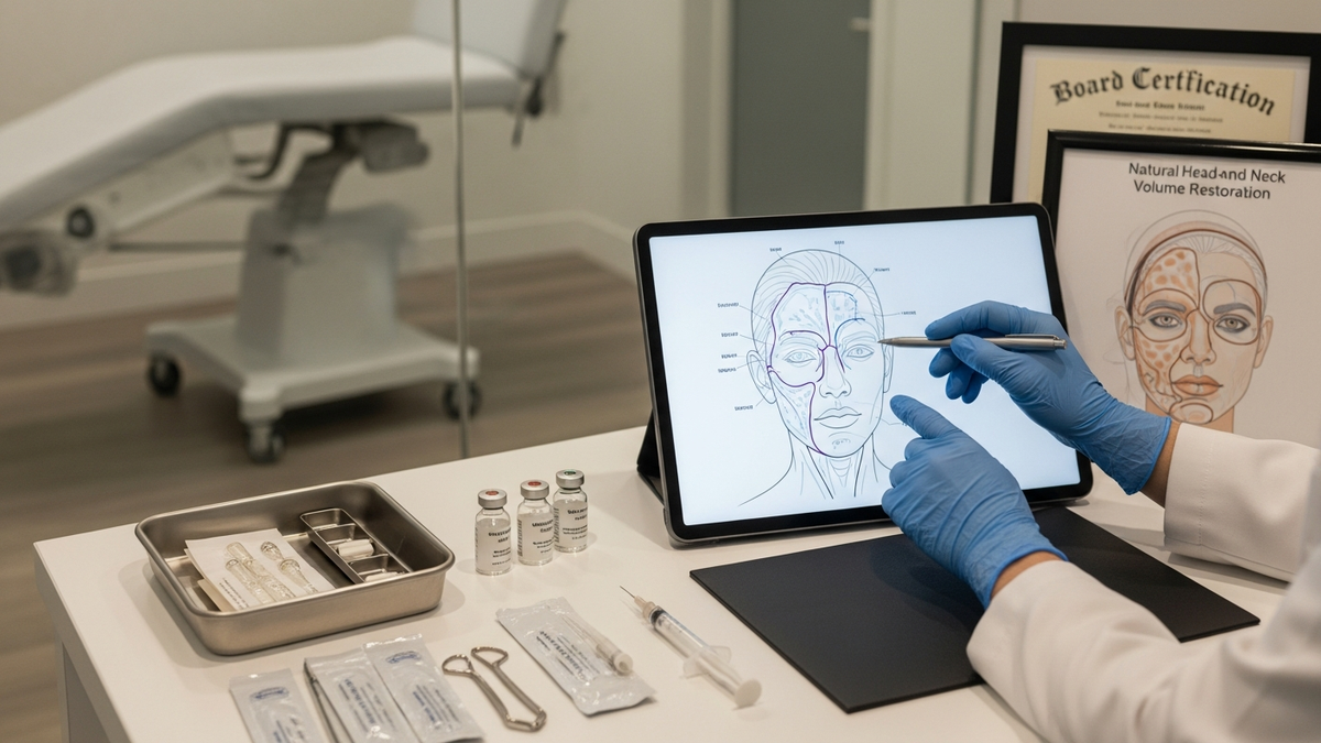 Fat grafting surgeons performing facial fat transfer with careful mapping for natural head-and-neck rejuvenation